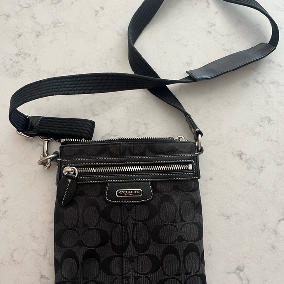 Coach Handbags - Coach Black and Purple Crossbody Bag